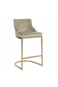 RICHMOND krzesło barowe BOLTON 75 khaki - welur, złota podstawa - Richmond Interiors
